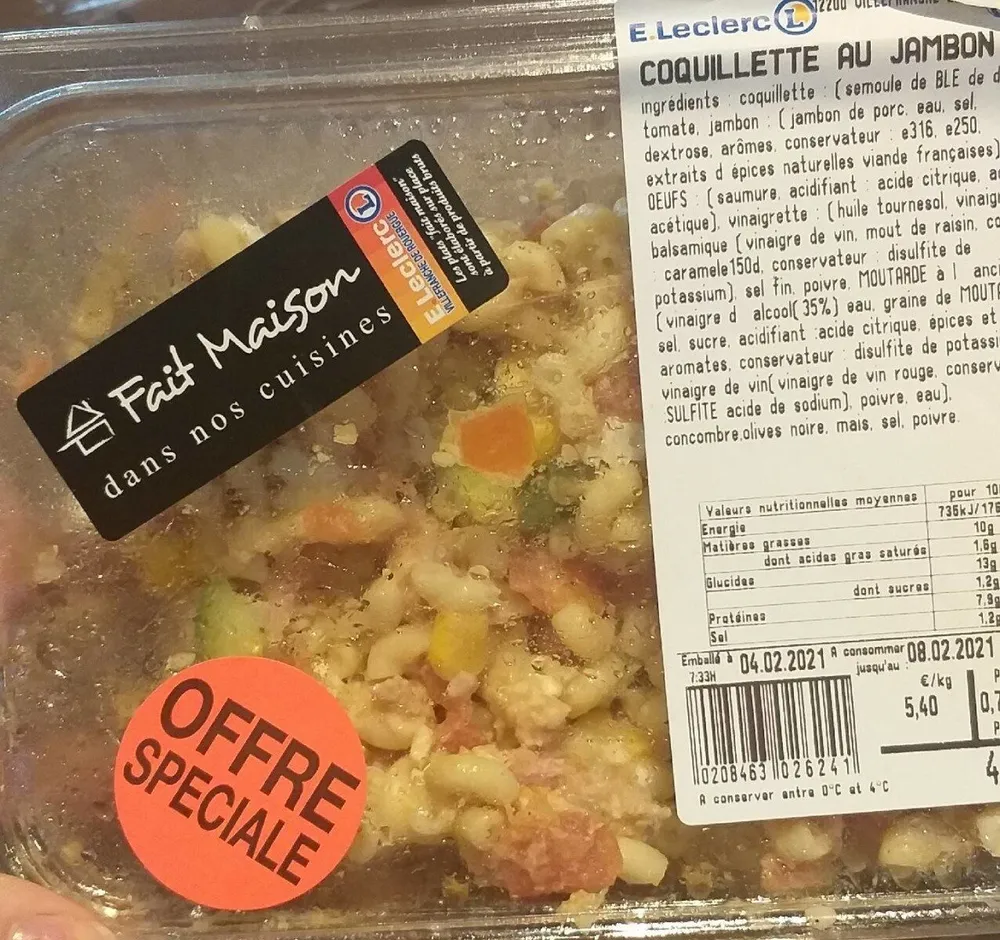 Coquillette au jambon