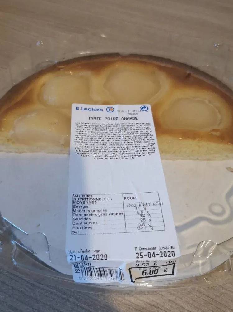 Tarte poire amande