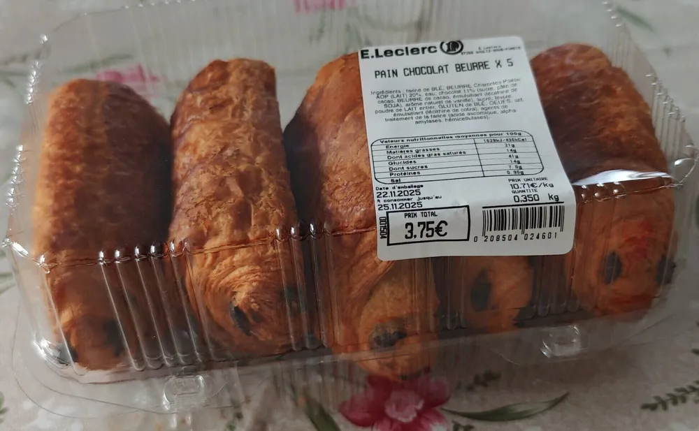 Pain chocolat beurre x5