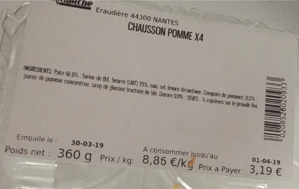 Chaussons aux pommee