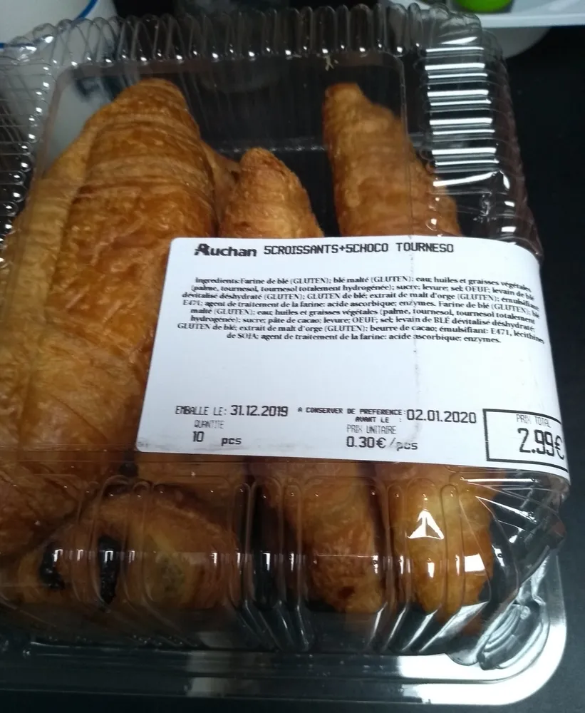 5 croissants + 5 choco tourneso