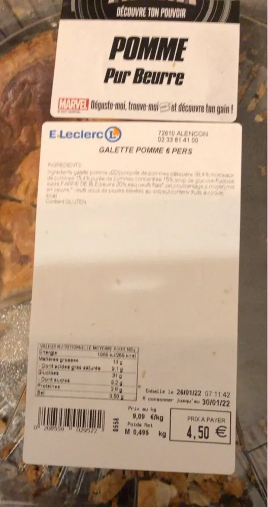 Galette pomme 6 personnes