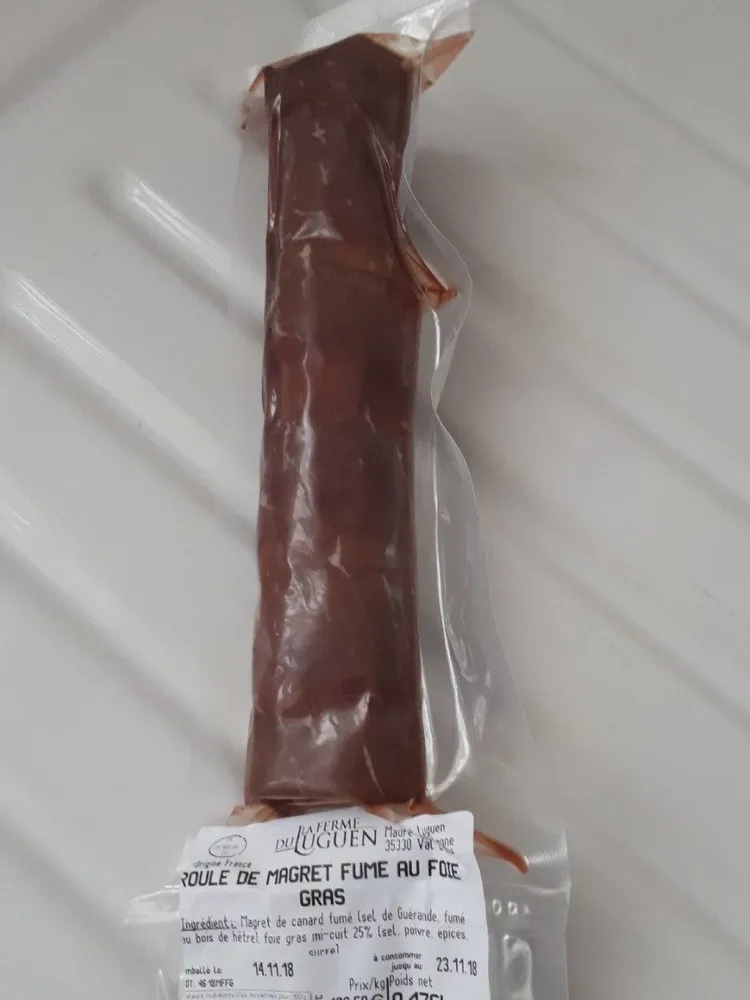 Roule de magret fumé au foie gras
