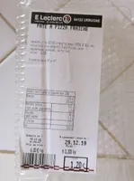 Pâte à pizza fraîche