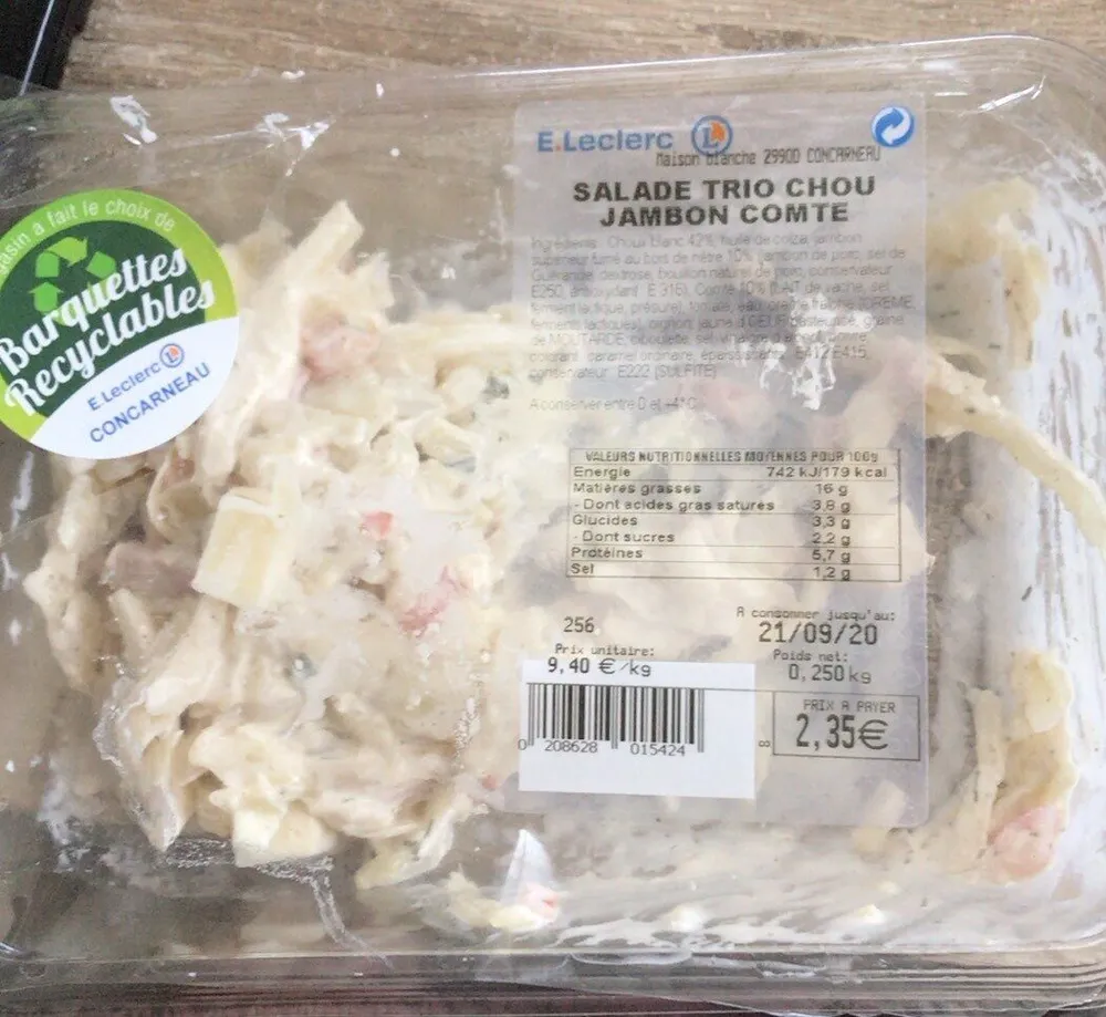 Salade trio chou jambon comté