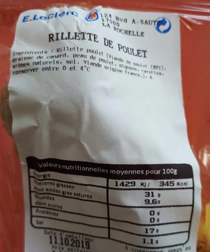 Rillettes de poulet