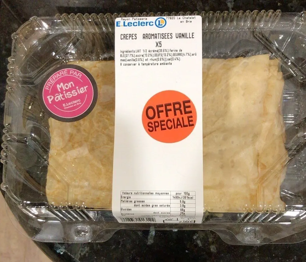 Crêpes aromatisées vanille