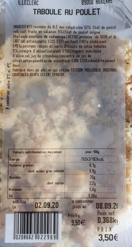 Taboulé au poulet