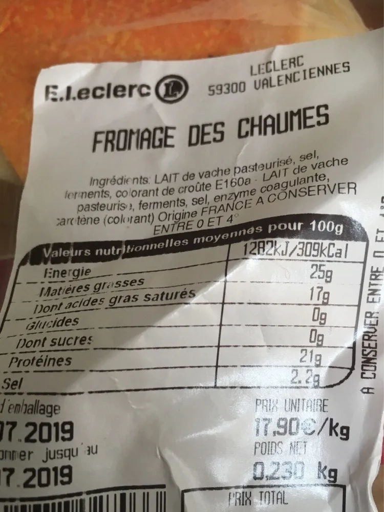 Fromage des chaumes