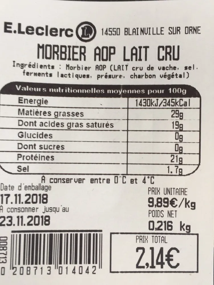 Morbier AOP lait cru