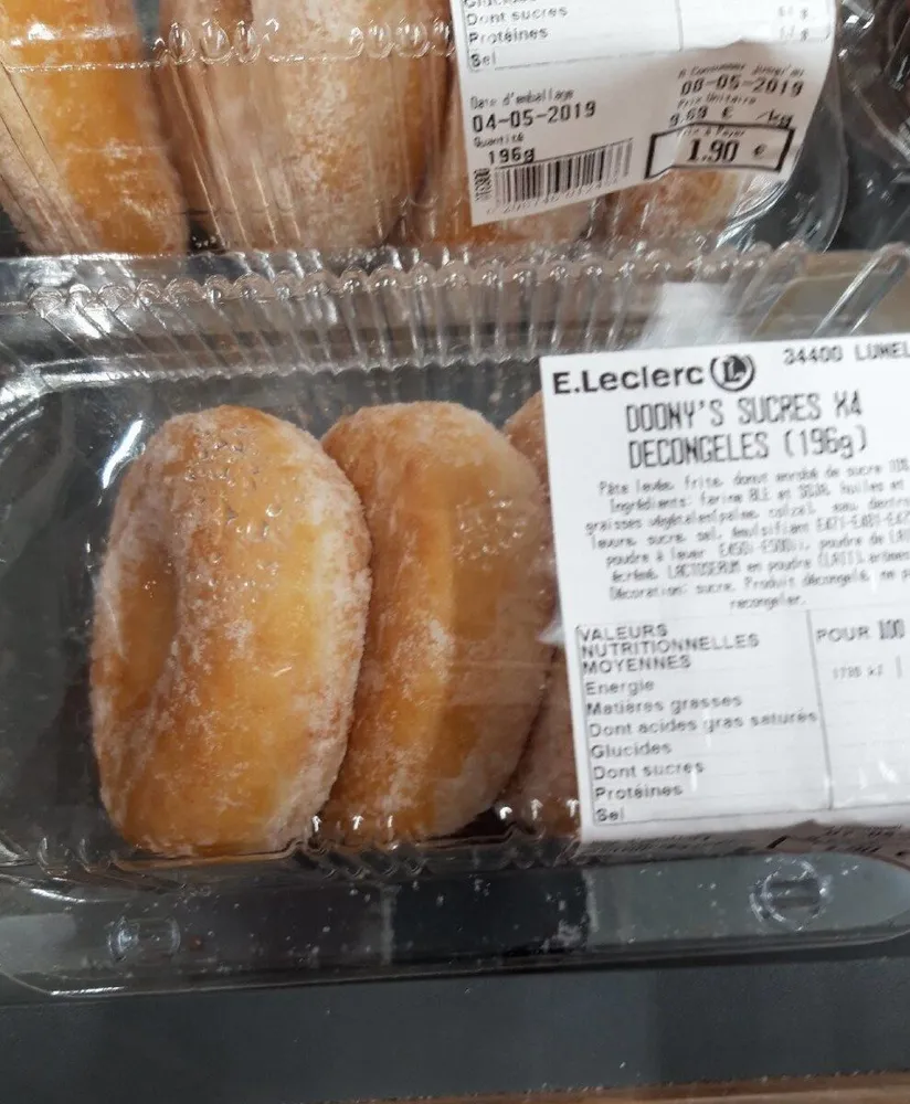Donuts sucre décongelés
