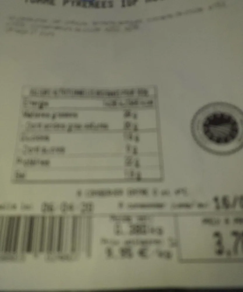 Tomme Pyrénées Igp noire capit