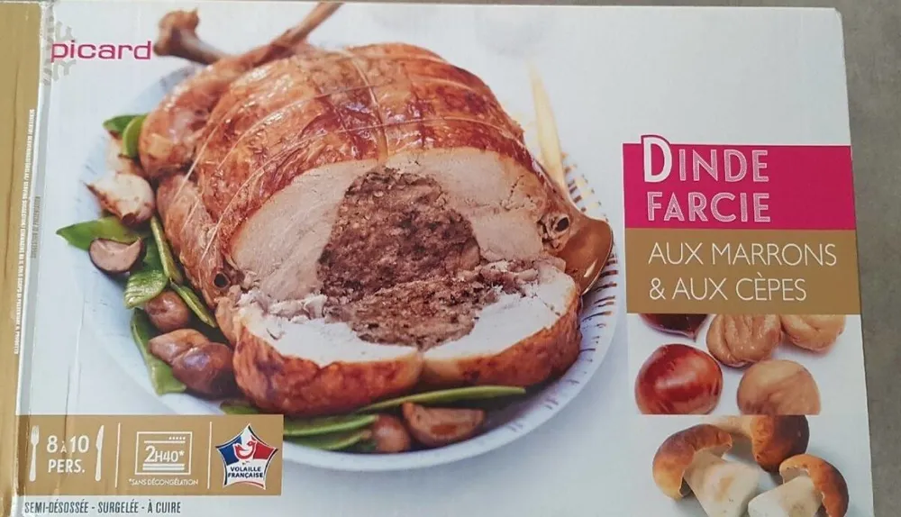 Dinde farcie aux marrons et aux cèpes