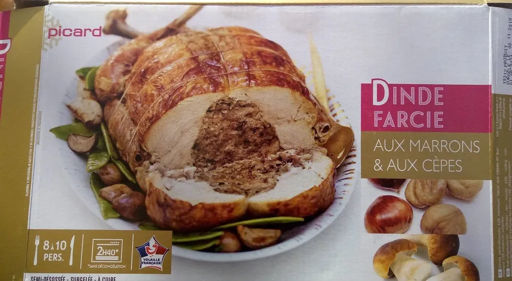 Dinde farcie aux marrons et aux cèpes