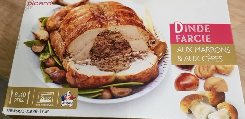 Dinde farcie aux marrons et aux cèpes