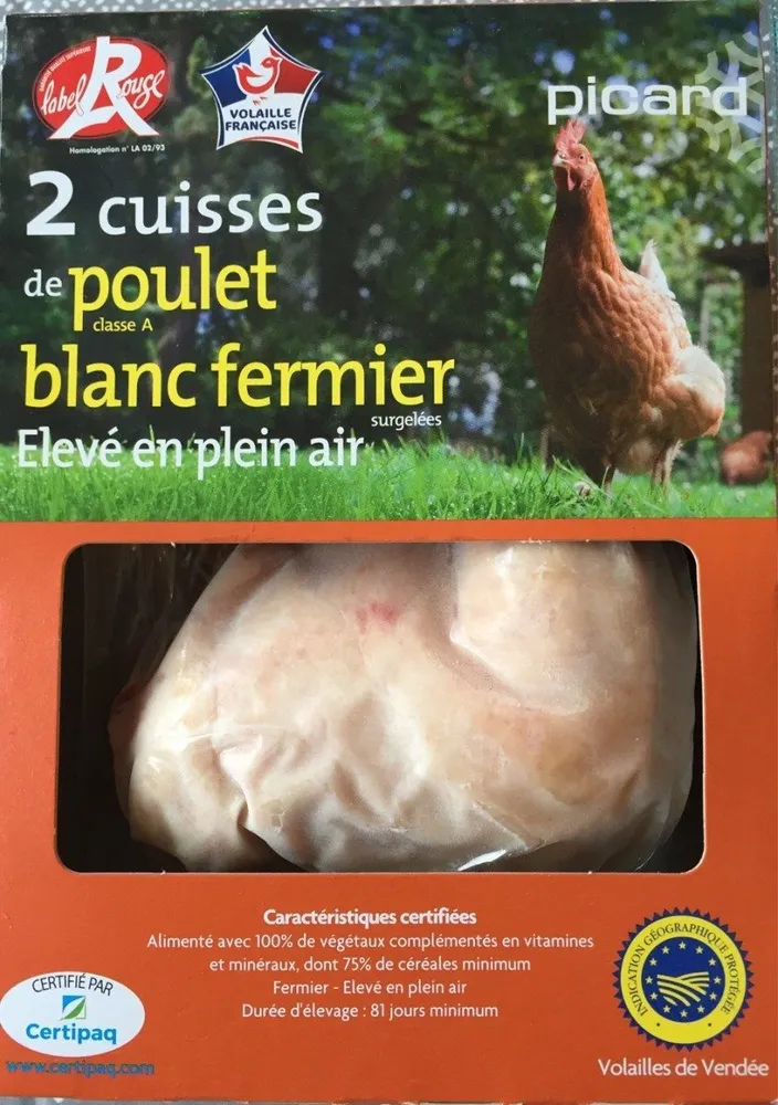 2 cuisses de poulet blanc fermier