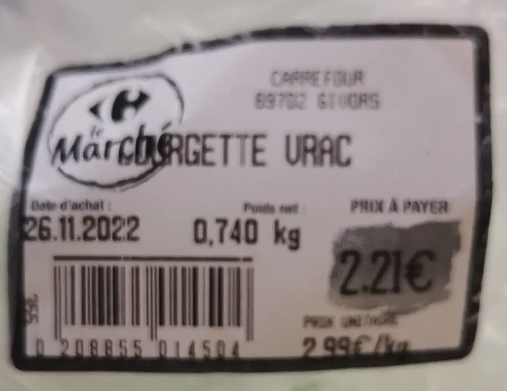 Courgette vrac