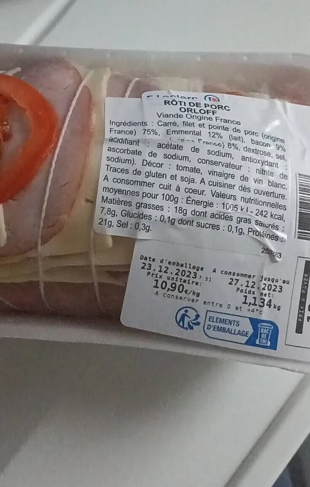 Rôti de porc orloff