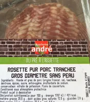 Rosette pur porc tranchée gros diametre sans peau