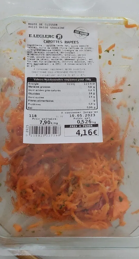 Carottes râpées