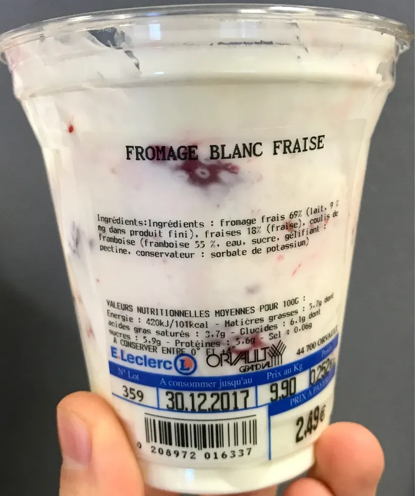 Fromage blanc a la fraise