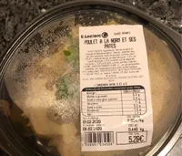 Poulet à la normande et ses pates
