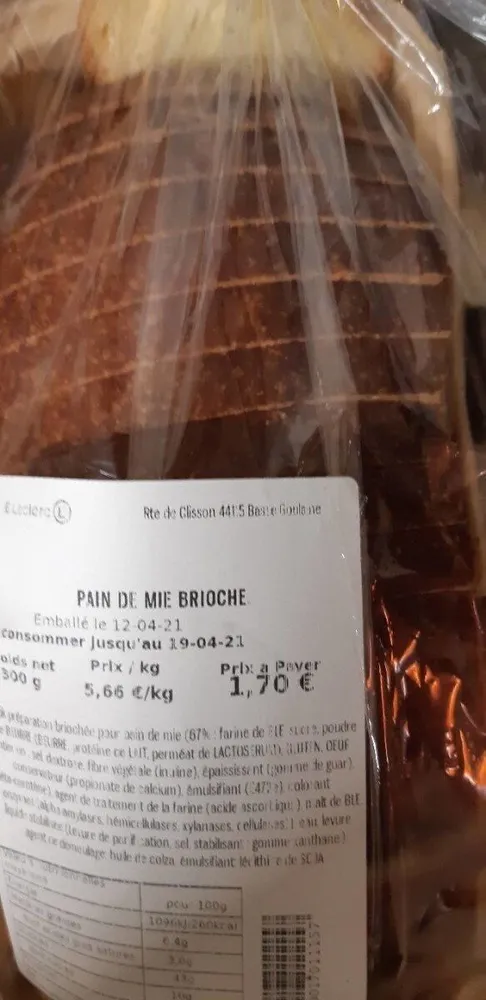 Pain de mie brioché