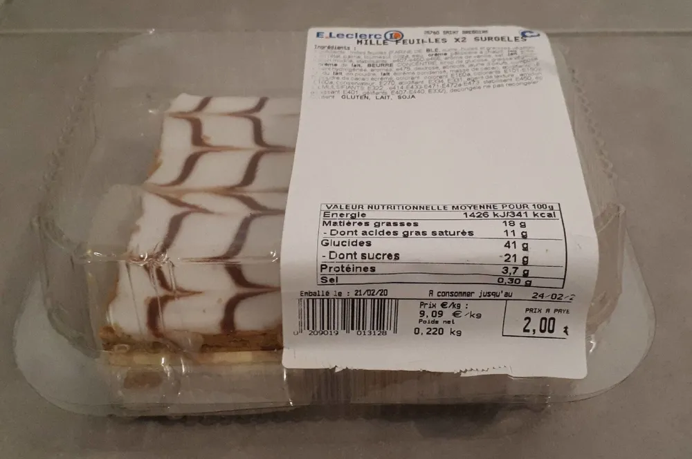 Mille feuilles x2 surgelés
