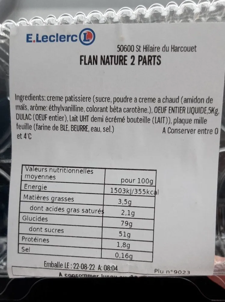 Flan nature