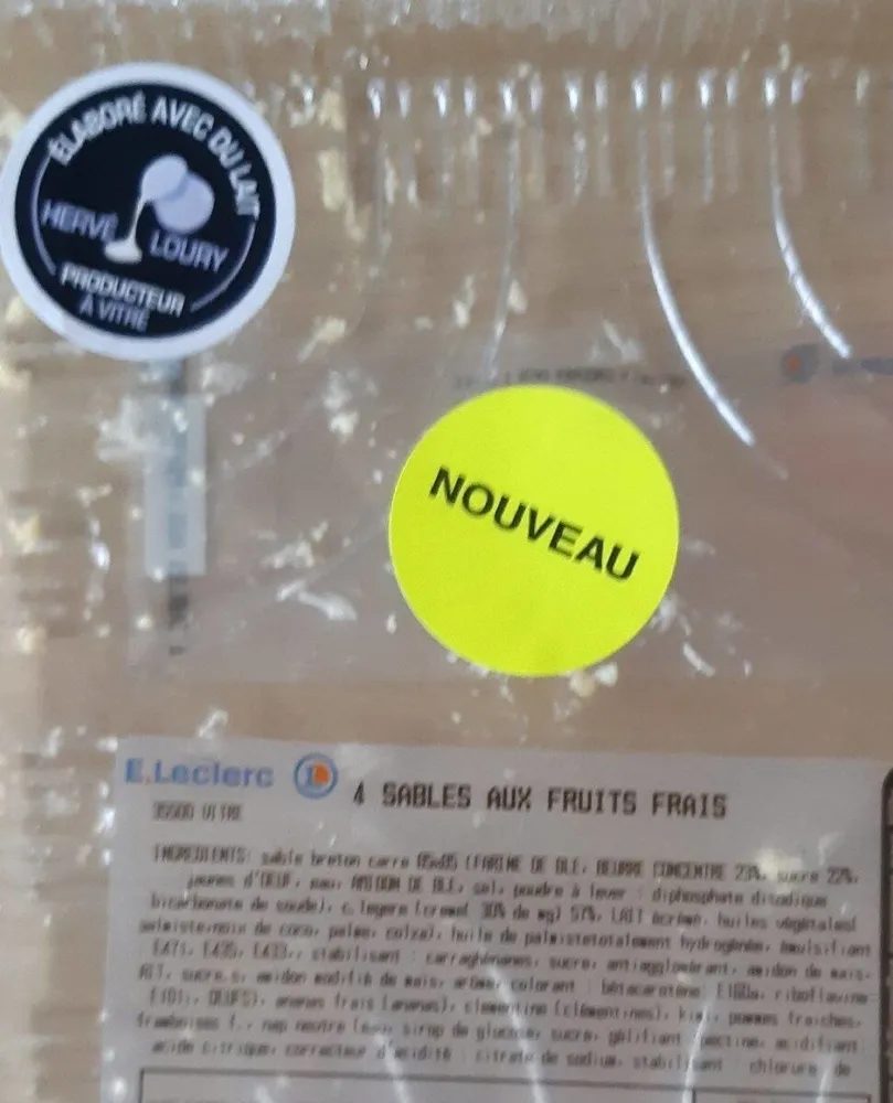 4 sablés aux fruits frais