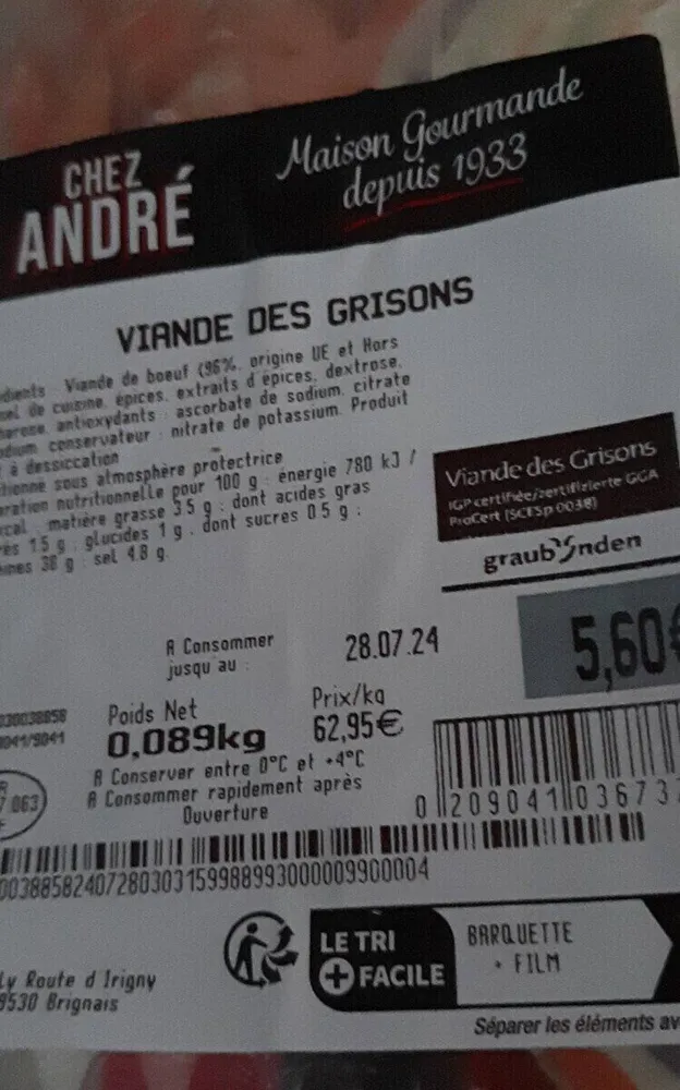 Viande des grisons