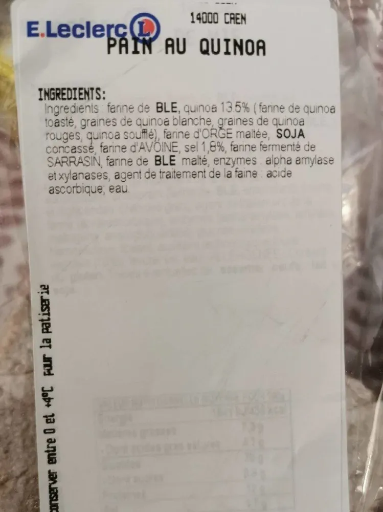 Pain au quinoa