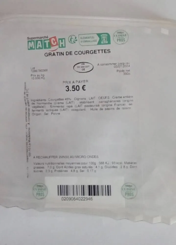 Gratin de courgettes