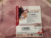 Jambon cuit supérieur cœur de couenne