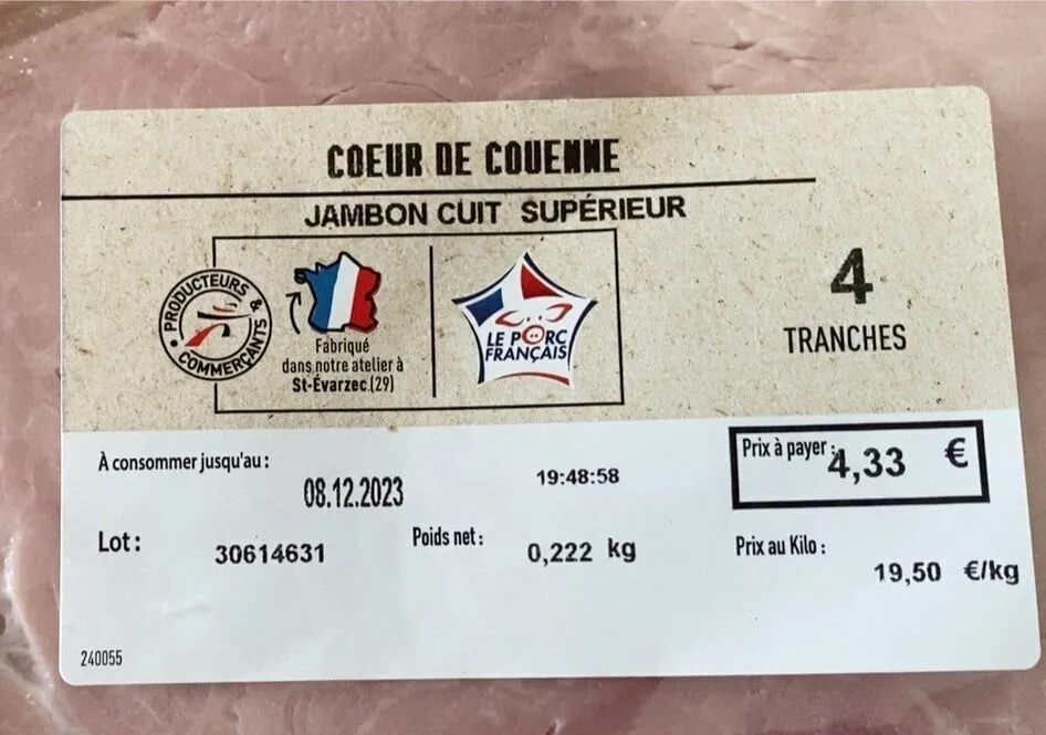 Jambon cuit supérieur