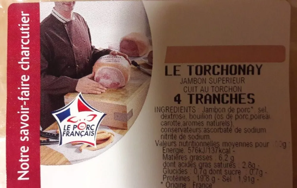 le torchonnay jambon supérieur cuit au torchon