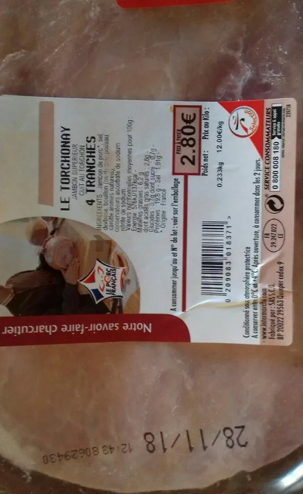 Le torchonay jambon supérieur