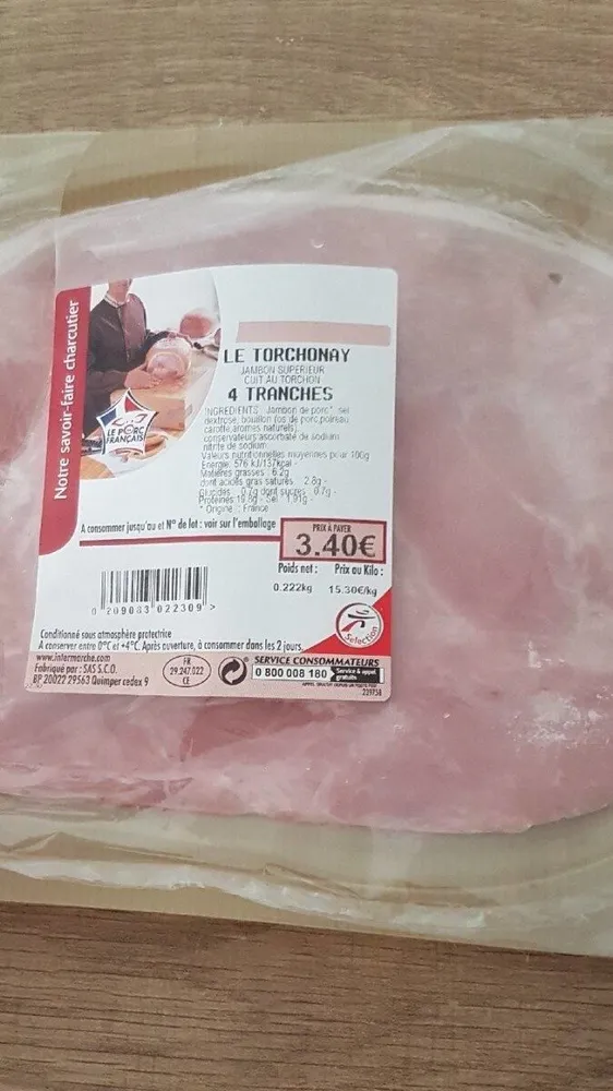Jambon supérieur cuit au torchon