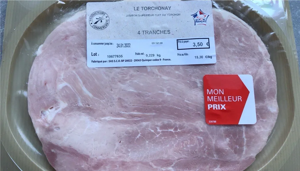 Jambon supérieur cuit au torchon