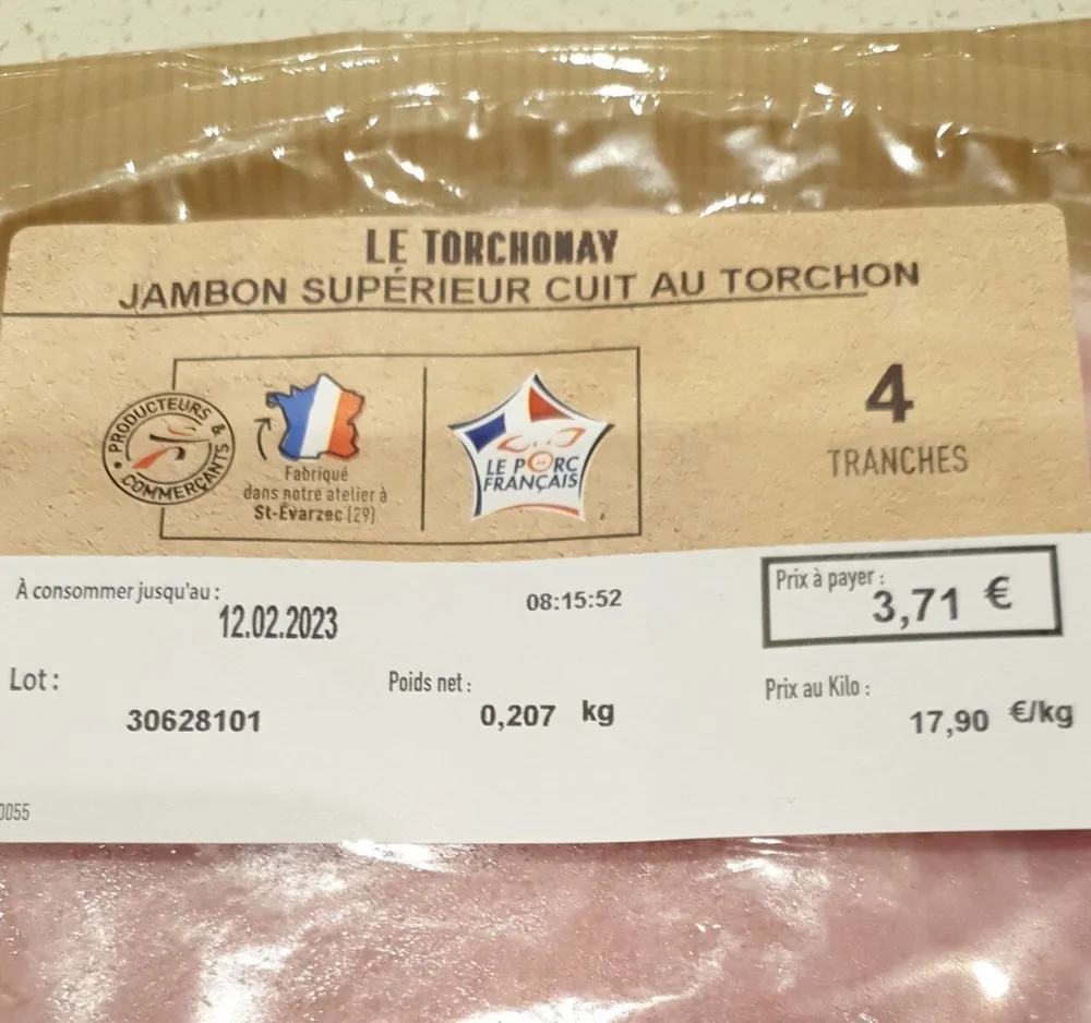 Jambon supérieur cuit au torchon