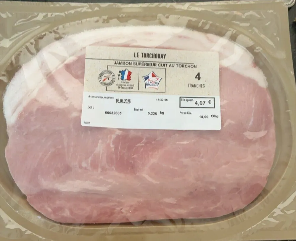 Jambon supérieur cuit torchon