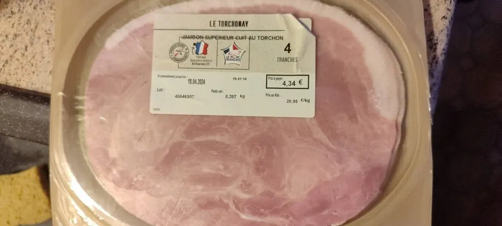 Jambon supérieur cuit au torchon