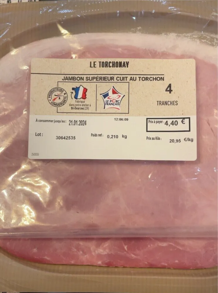 Jambon superieur cuit au torchon