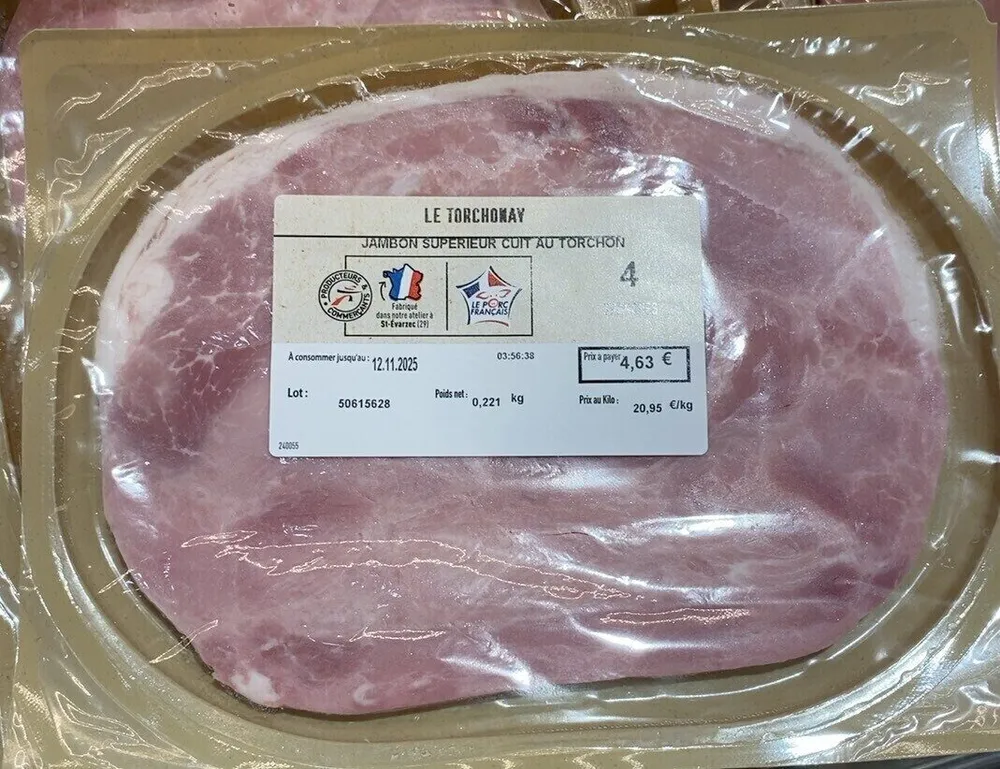Jambon supérieur cuit au torchon