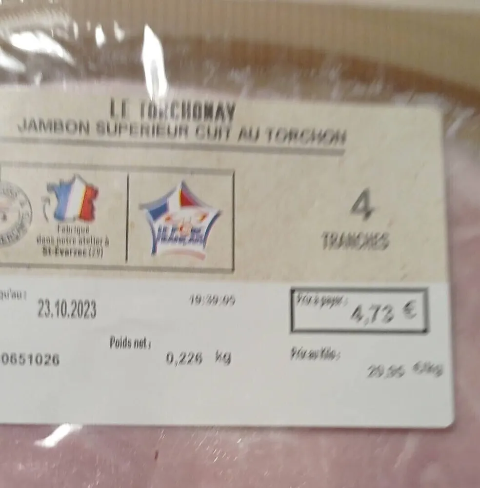 Jambon supérieur cuit au torchon