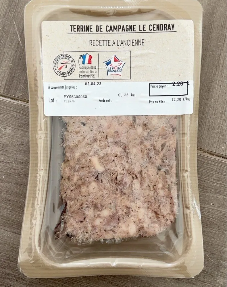 Terrine de campagne Le Cendray