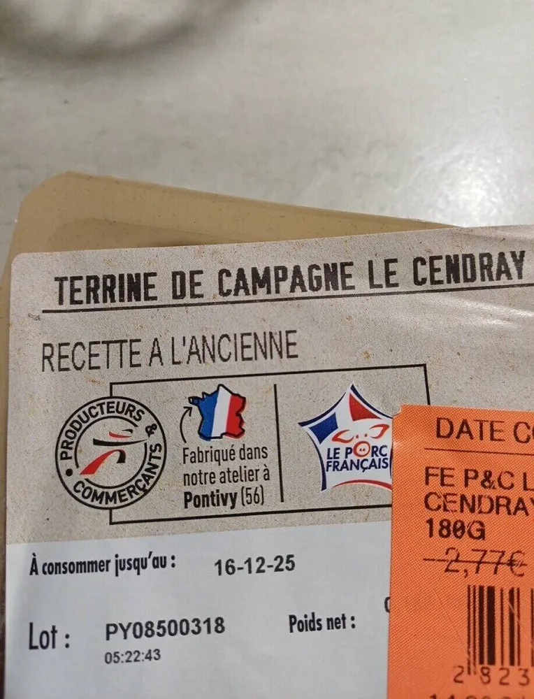 Terrine de campagne le cendray