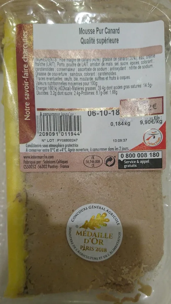 Mousse pure canard qualité supérieure