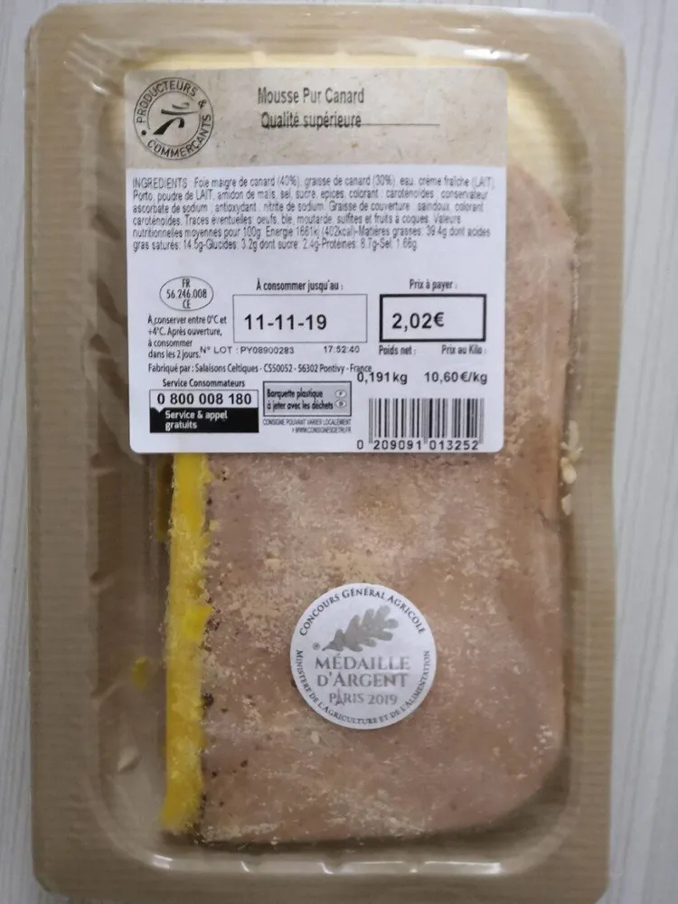 Mousse Pur Canard- Qualité Supérieure