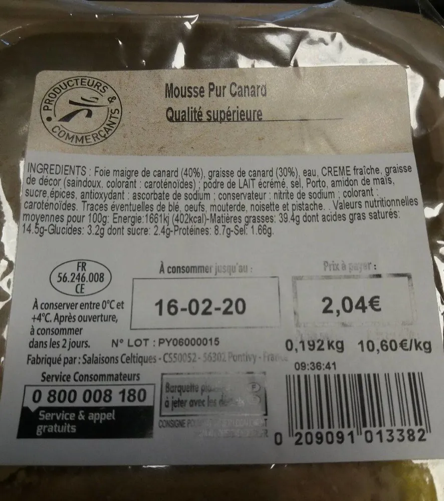 Mousse pur canard
